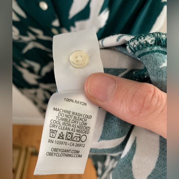 OBEY Worldwide Women's Calico Button Front Mini Dress, size xs - Picture 6 of 6